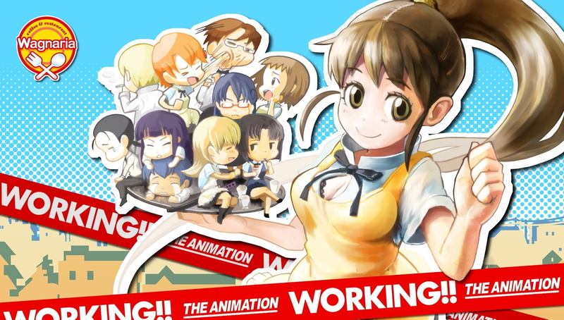 day, representation, Todoroki Yachiyo, Inami Mahiru, Working!!, sky, Yamada Aoi, western script, celebration, Taneshima Popura, Satou Jun, men, fun, human representation