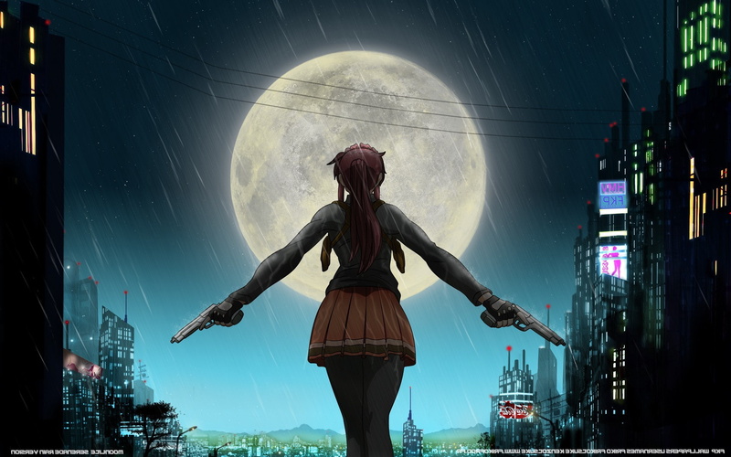 anime, 1080P, Moon, Revy, Black Lagoon