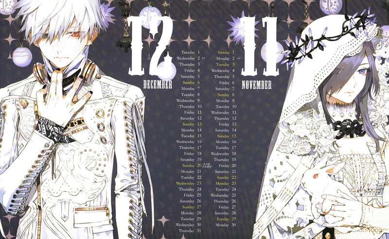 1080P, 2015, holding, illustration, ghoul, calendar, tokyo, animal, ken, special, kirishima, touka, kaneki, kushu