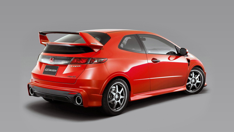 Type R, Mugen, vehicle, car, honda, honda Civic Type R, Simple Background, 1080P, Red Cars, civic