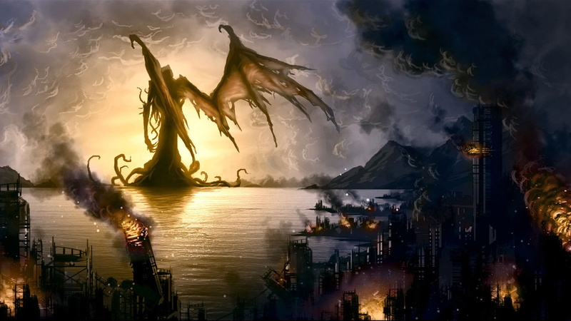fantasy, art, 1080P, artwork, fantasy art, abstract, hd, x, Cthulhu