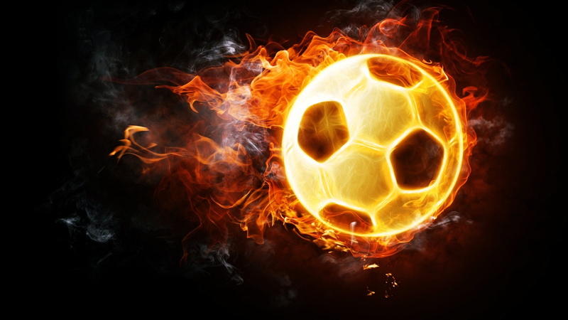 sports, Inflamed, abstract, football, Orange, art, smoke, 4K, background, Fires