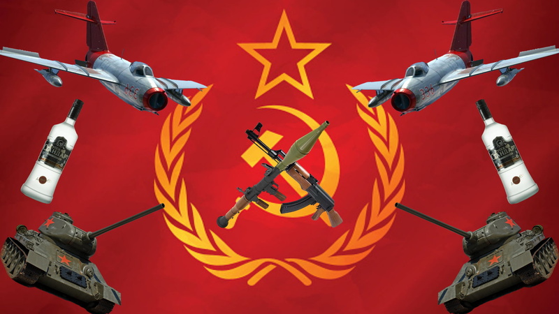 USSR, vodka, AK-47, Russian Army, 1080P, Russian Air Force, T-34, MiG 15, RPG-7