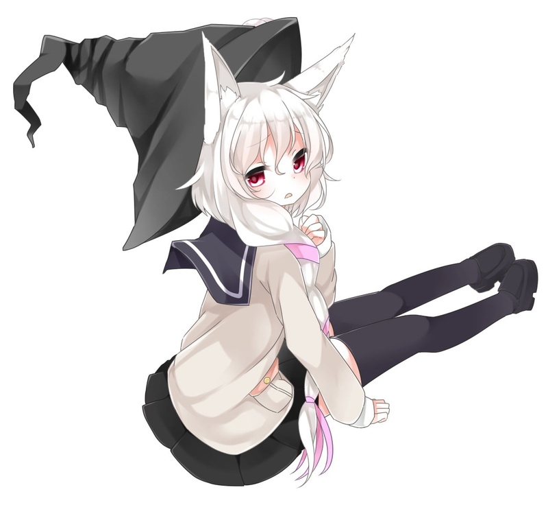 nekomimi, cat girl, one person, white background, portrait, human arm, Black Bullet, anime girls, indoors, 480P, celebration, young women, studio shot