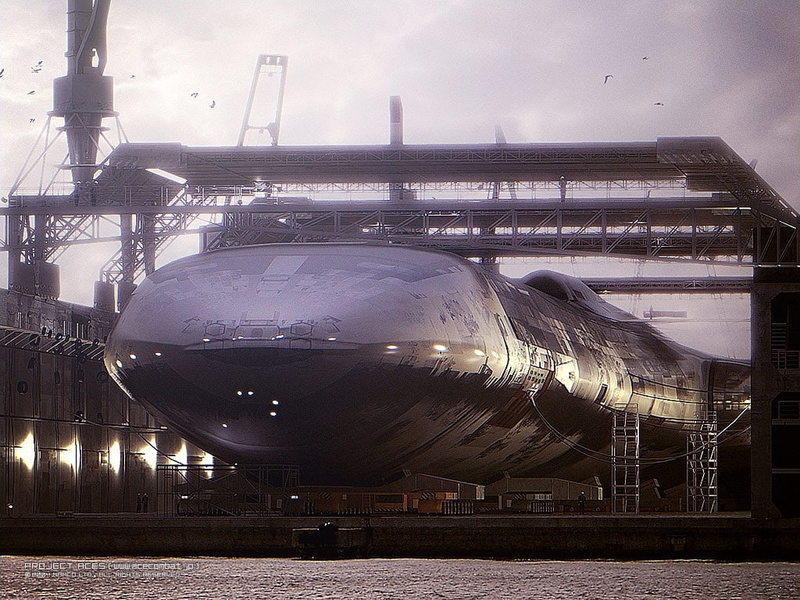 submarine, Ace Combat 5, Shipyard, Cranes (machine), 480P