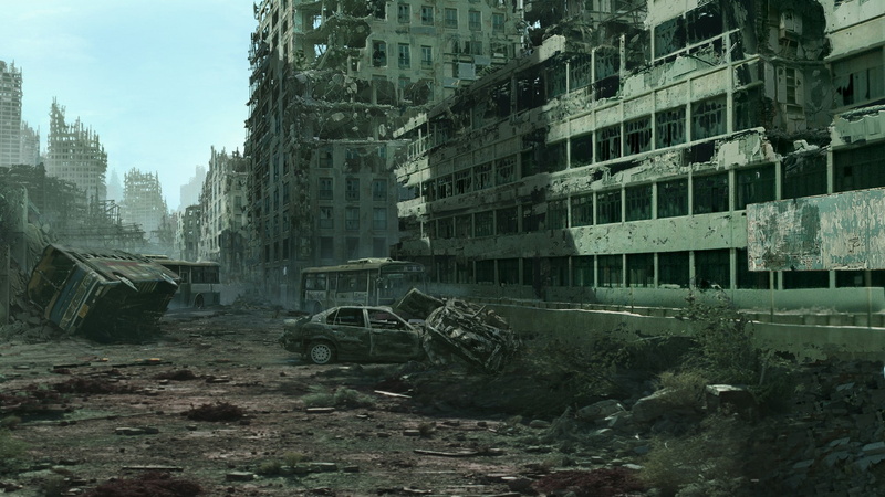 ruin, urban decay, city, digital art, artwork, 1080P, building
