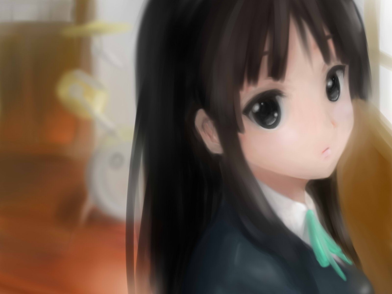 mio, akiyama, on, k, cartoon/comic, anime, hd, blur, 720P