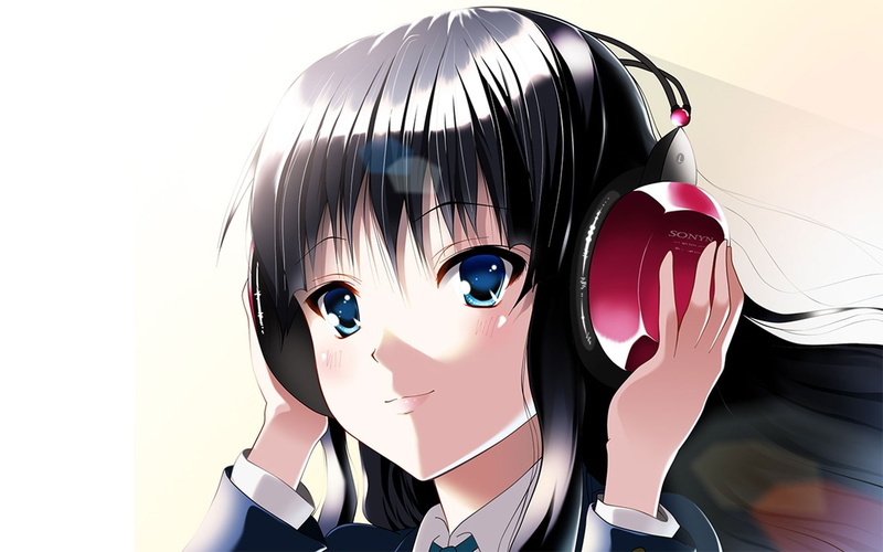 anime, headphones, Akiyama Mio, 1080P, K-ON!
