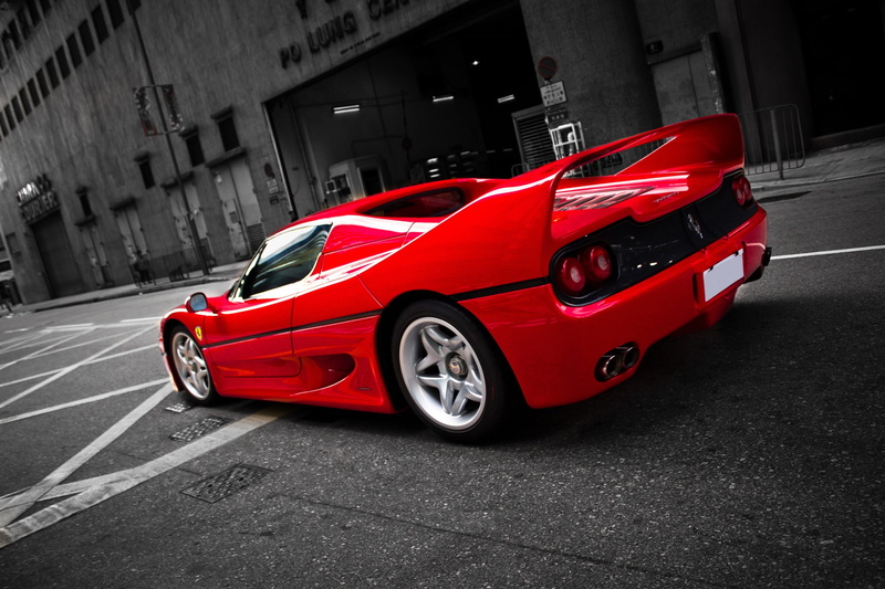 ferrari, red, 1080P, f50, back