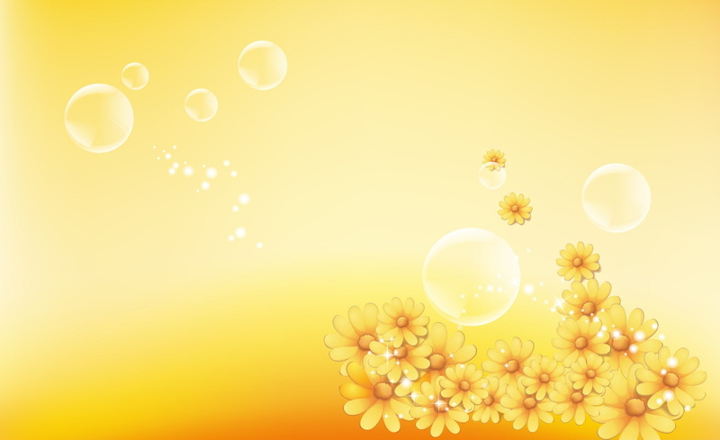 Bubbles, flowering plant, Flowers, Yellow, Vector Art, food and drink, celebration, white color, flower, indoors, copy space, luxury, Aero, 1080P, fragility