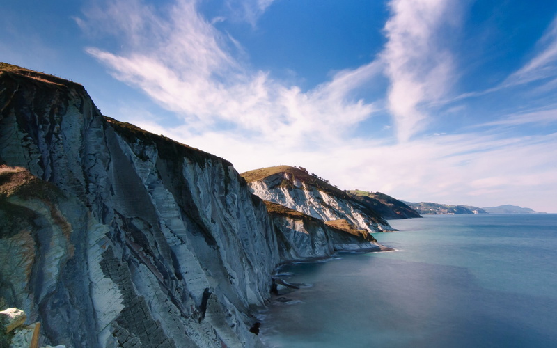 Nature, sky, open, HD, clouds, Sea, rocks, 2K