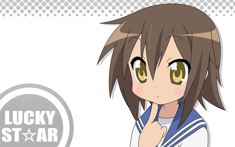 Kusakabe Misao, standing, indoors, lifestyles, white background, emotion, computer icon, Lucky Star, one person, front view, men, close-up, cut out, human face