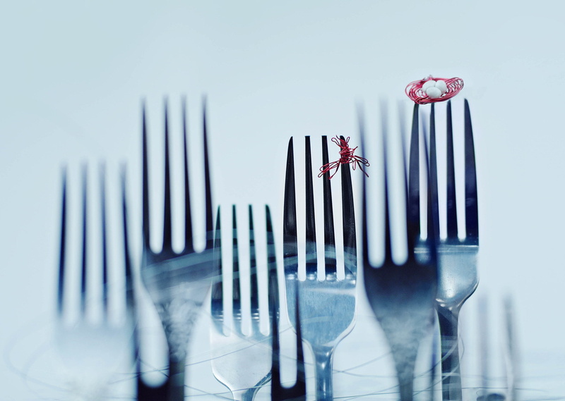 selective focus, table, eating utensil, household equipment, still life, metal, large group of objects, no people, glass, celebration, food and drink, fork