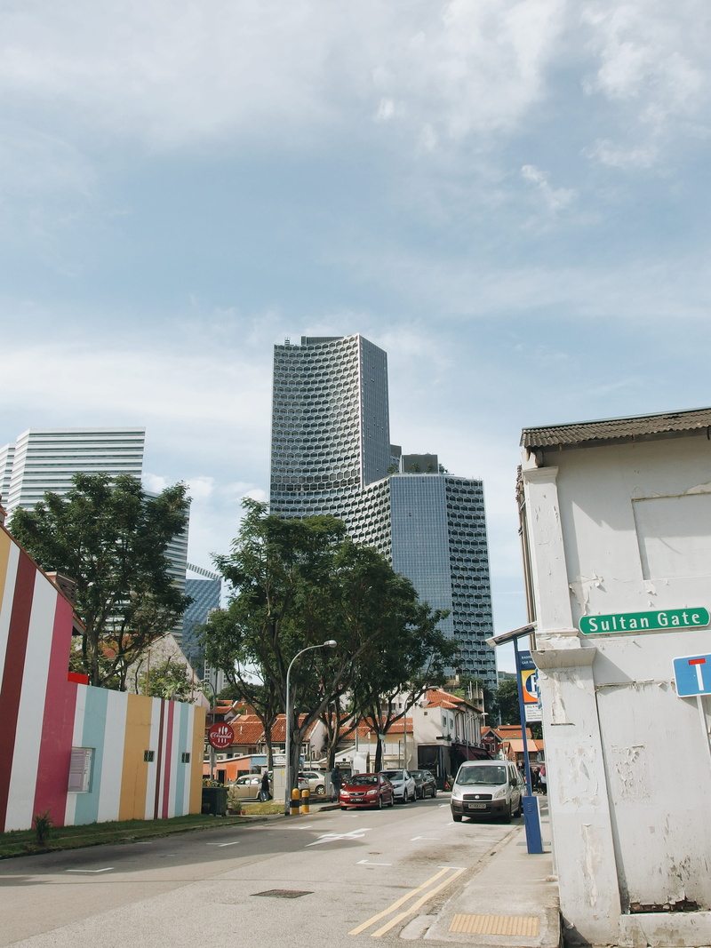 buildings, city, street, office building exterior, architecture, building exterior, plant, nature, transportation, 4K, car, singapore, tree, built structure