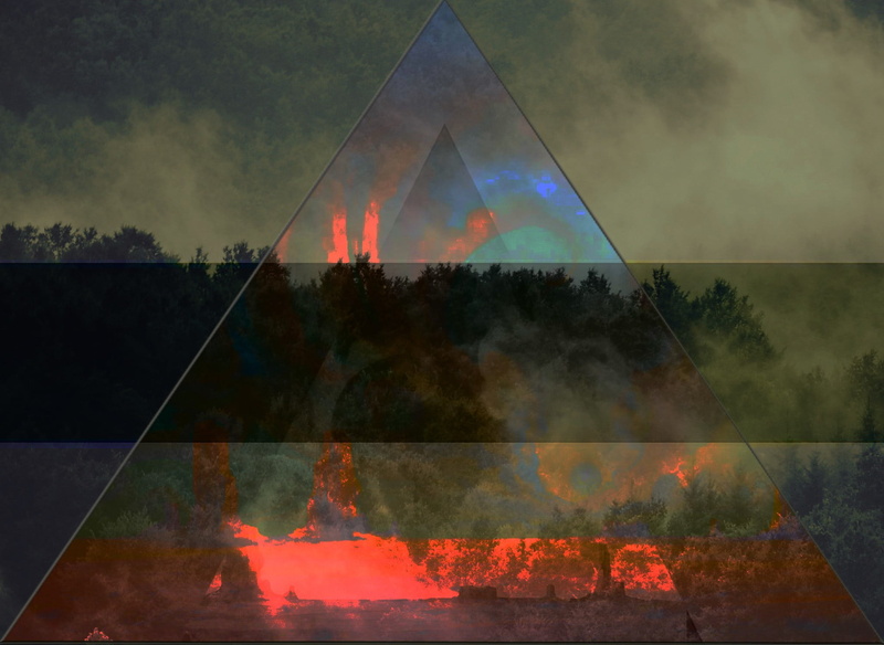 triangle shape, shape, 1080P, tree, colorful, nature, built structure, day, triangle, digital composite, no people, cloud - sky, rectangular, sunset, fish