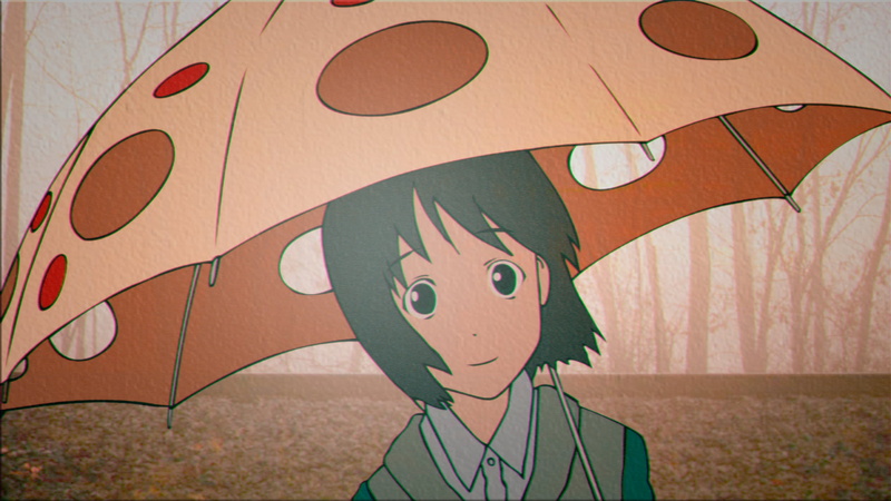 trees, 1080P, anime girls, Nakahara Misaki, forest, NHK ni Youkoso!, schoolgirl, Welcome to the NHK, fall, umbrella