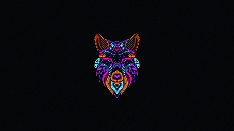 1080P, simple background, animals, minimalism, wolf, artwork