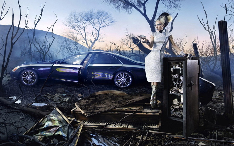 artwork, 720P, fantasy, auto, art, maybach, women, digtal