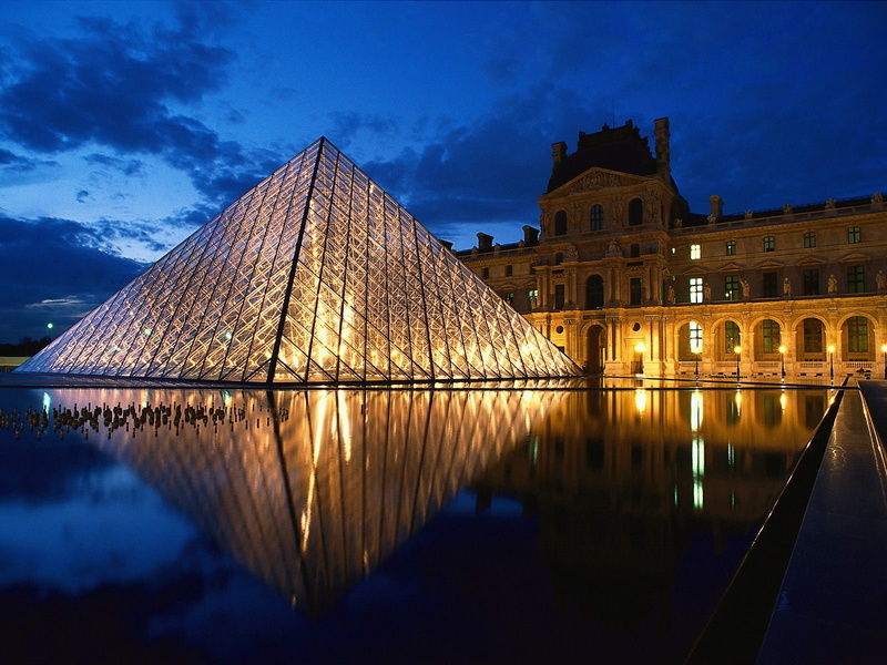france, clear, glass, shape, pyramid, building, 720P