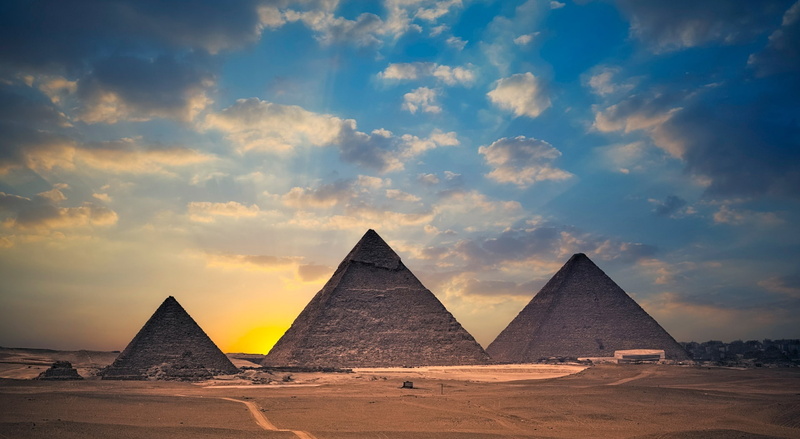 triangle shape, scenics - nature, climate, travel destinations, arid climate, ancient, pyramid, Africa, egypt, desert, Travel, sky, 1080P, history, ancient history
