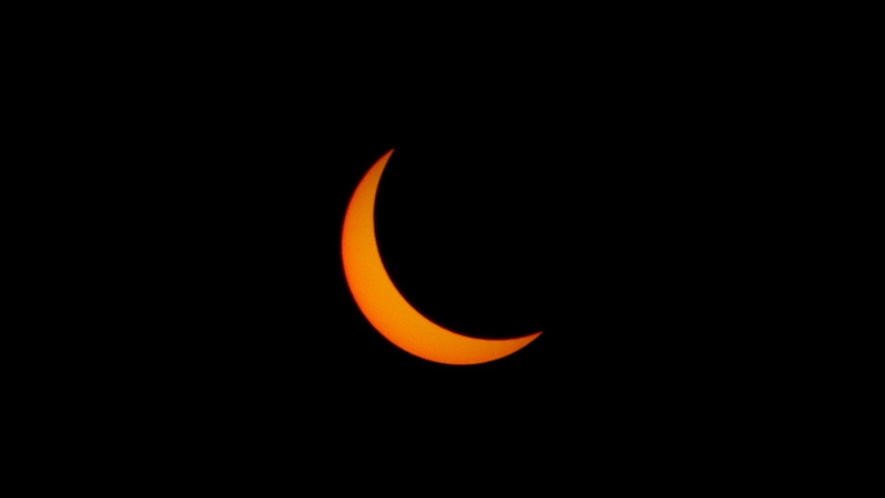 black background, astronomy, orange color, solar eclipse, 2K, moon, sky ...