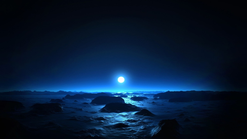 Landscapes, night, hd, nature, moons, x, space, art, 1080P, moon