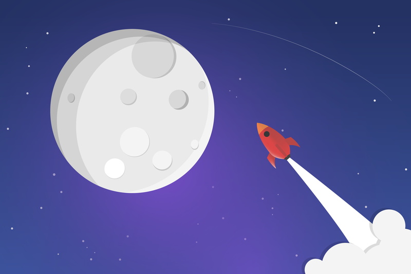 Moon, Rocket, 4K, 4K