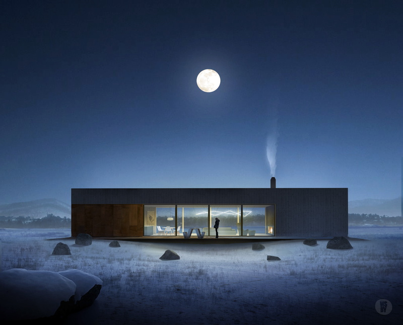 Architecture, 2K, Villa, Full moon, Switzerland, 4K