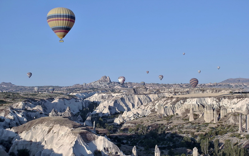 canyon, aerostat, flight, 1080P, balloon, sky, nature