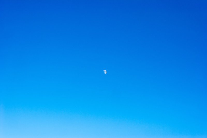 nature, astronomy, winter, clear sky, daytime, crestent, no people, outdoors, cold, tranquil scene, low angle view, space, half moon, idyllic, sky, ireland