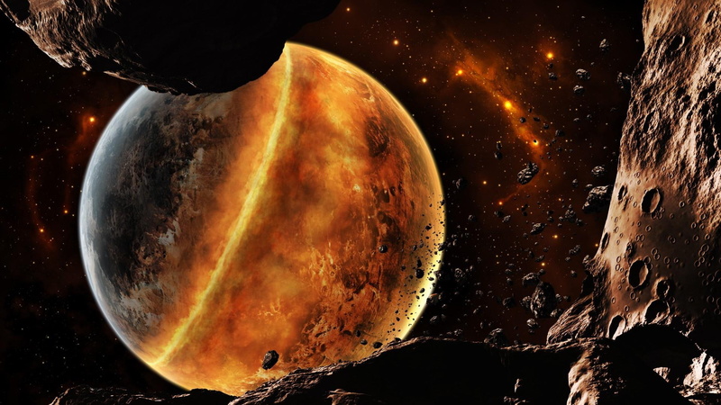 planet, 1080P, universe, cosmos, meteor