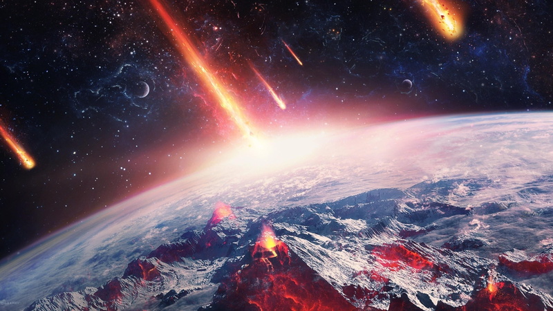 night, sky, planet - space, meteors, fantasy art, red, nature, illuminated, planet, planet earth, no people, scenics - nature, outdoors, beauty in nature