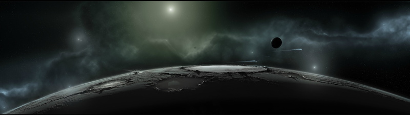 Moon, space, meteors, multiple display, 4K