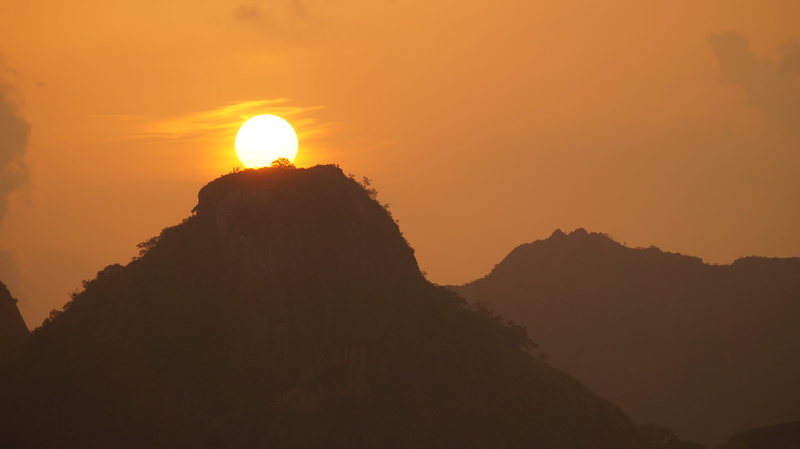 5K, tranquil scene, nature, silhouette, india, valparai, mountain range, mountain peak, no people, orange color, environment, tranquility, landscape, outdoors