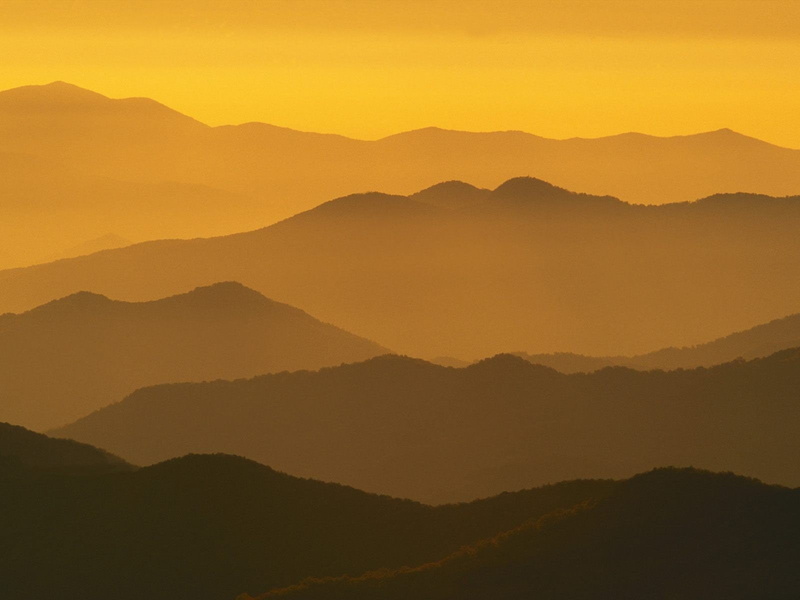 mist, sunlight, dome, silhouettes, mountains, carolina, 720P, north