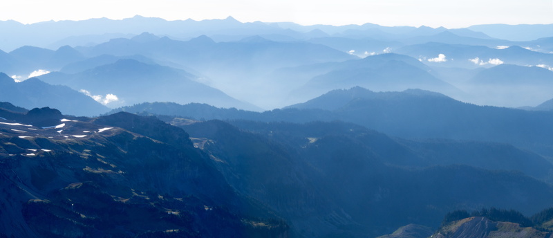 mountain peak, no people, tranquility, mountains, beauty in nature, 8K, cascade range, fog, winter, land, cloud - sky, tranquil scene, high up, environment