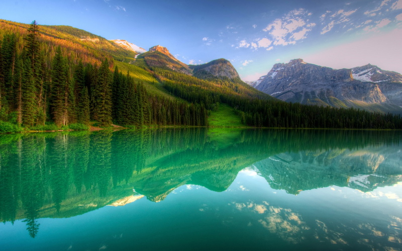 yoho, canada, forest, 2K, lake, landscape, mountains