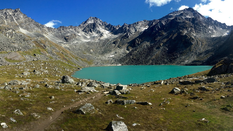 mountain, lake, 5K, glacial lake, mountain lake, mountain range, valley, tarn