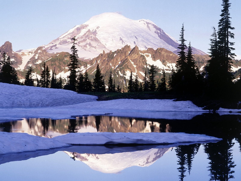tree, nature, cold temperature, outdoors, lake, tranquil Scene, landscape, blue, snowcapped mountain, 720P, mountain Range, rock - Object, uSA, mountain