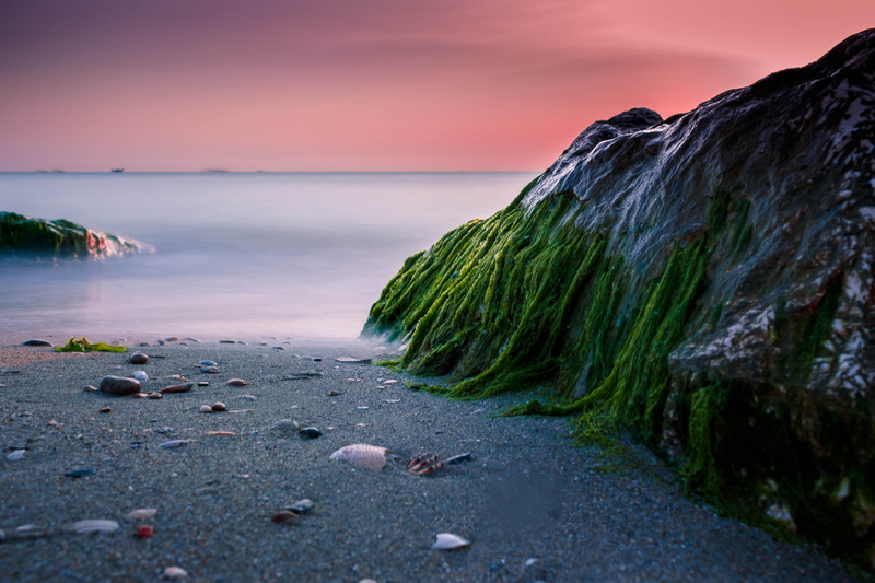 iceland, rocky shore, horizon line, ocean, coast, stone - Object, rock - Object, fragment, rock, outdoors, sunlight, long Exposure, scenics, mountain peak