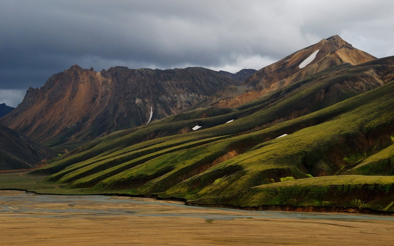 mountain range, geology, remote, Iceland, nature, Landmannalaugar, day, cloud - sky, mountain ridge, landscape, beauty in nature, scenics - nature, environment