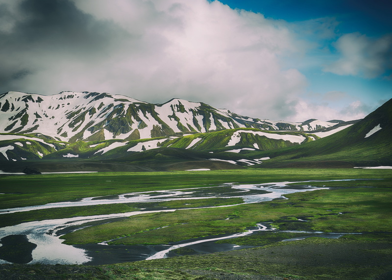europe, green, landscape, white, beauty In Nature, iceland, green Color, travel, outdoors, remote, grass, sky, cold temperature, hill, summer, tranquility