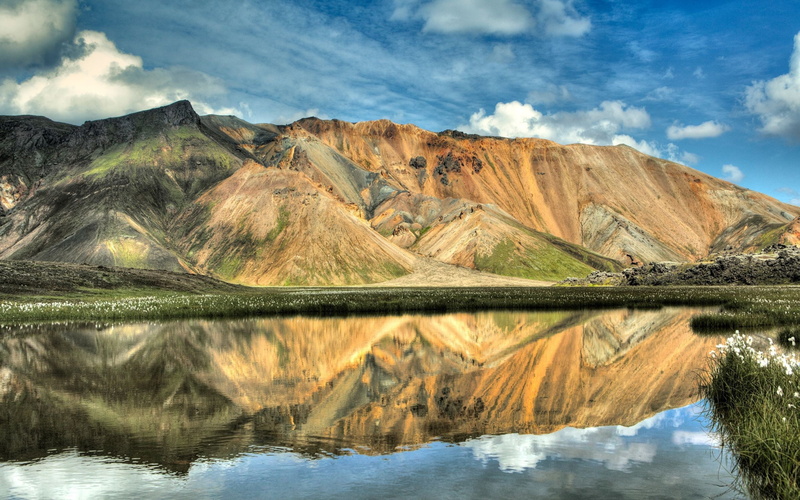 tourism, panoramic, mountain, formation, valley, summer, iceland, blue, travel, national Landmark, cloud - Sky, idyllic, mountain Range, tranquil scene