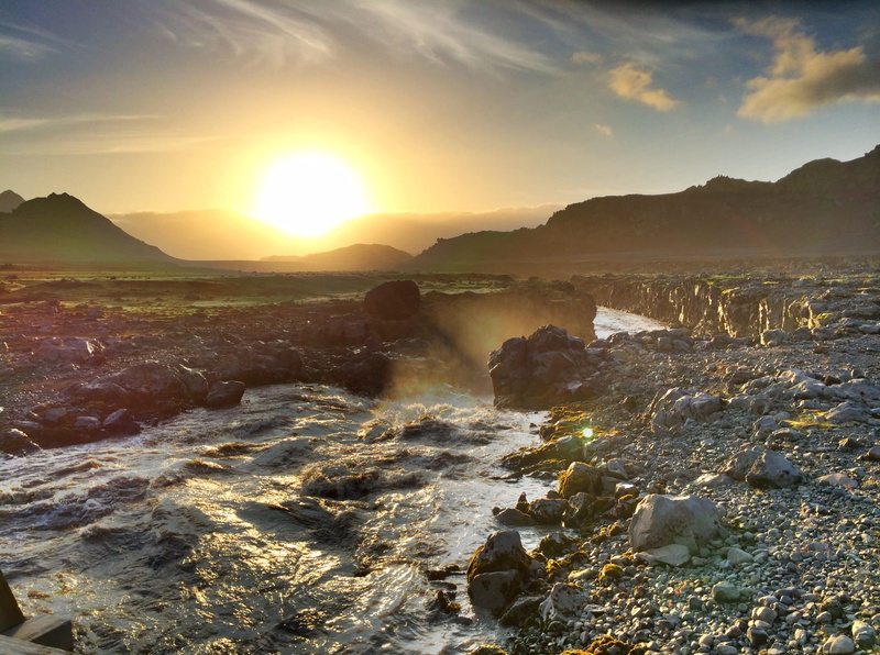 tranquility, iceland, water, sunlight, scenics - nature, solid, environment, no people, bright, outdoors, mountain, beauty in nature, sunset, lens flare