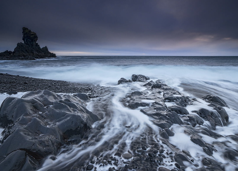 480P, scenics, ocean, Beach, landscape, seascape, Snaefellsnes, day, long exposure, shoreline, Iceland, sea  water, waves, time lapsed, Energy, wave, photo