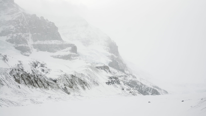 snowcapped mountain, formation, no people, ice, scenics - nature, fog, covering, mountain peak, tranquil scene, winter, land, sky, cold temperature, mountain