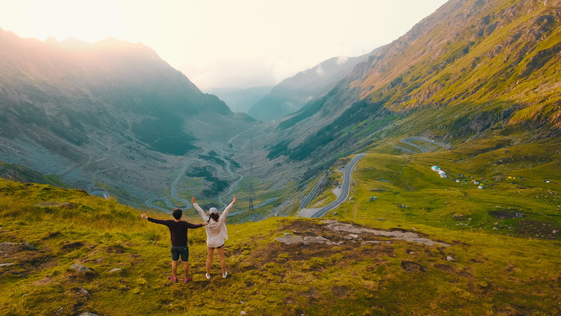 track, person, positive emotion, mountain, beauty in nature, hill, limb, people, woman, adult, two people, couple - relationship, two, couple, standing