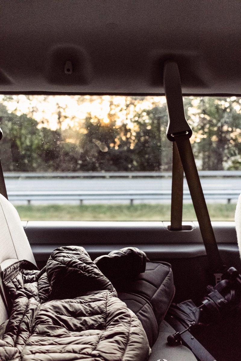 jacket, 5K, outdoors, highway, traveling, comfortable, road trip, bed, moody, dark, moment, #vibe, tree, road, car interior, bedroom, travel, early, #film