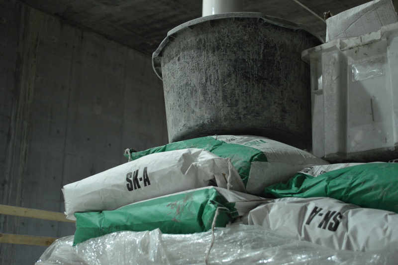 hospital, indoors, architecture, lying down, no people, lower, north-south line, concrete, sleeping, plastic, social issues, cement, bucket, protection