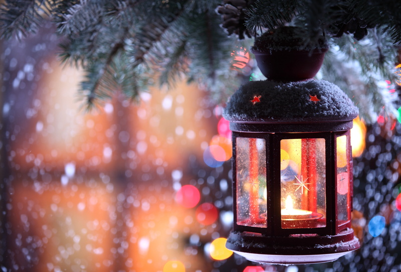 snow, branch, candle, flashlight, snowflakes, 5K, tree, candle holder, winter